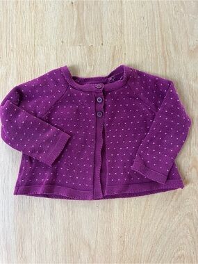 Tea Collection Purple Dot Knit Cardigan